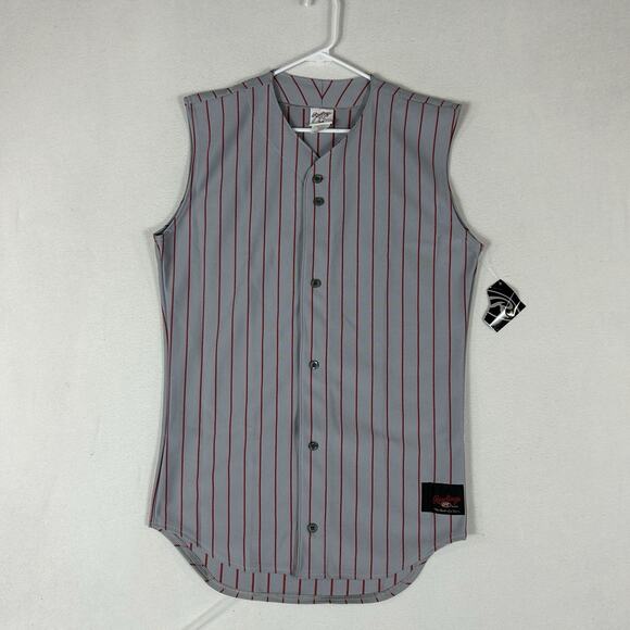 Rawlings NEW Pinstripe Baseball Sleeveless Jersey Vintage Men's Adult Medium NWT - Picture 1 of 10
